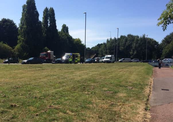 Incident on Portsbridge Roundabout in Hilsea, Portsmouth, which saw a two-vehicle colllision at 13.25 PPP-160824-140844001