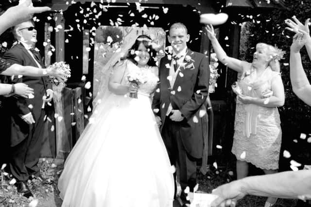 Lee and Zoe married at All Saints' Church in Catherington. Picture: markrobbinsphotography.co.uk.