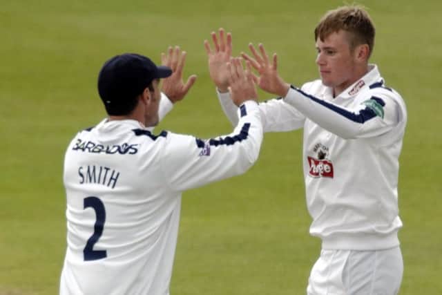 Mason Crane, right, had Chris Rogers stumped. Picture: Neil Marshall