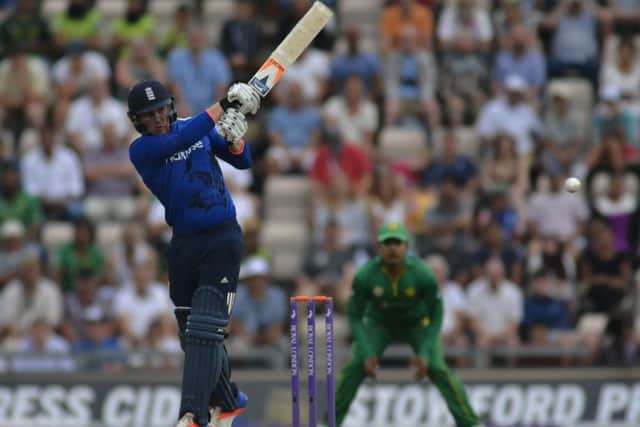 Jason Roy hits out. Picture: Neil Marshall