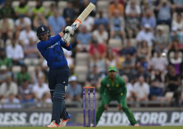 Jason Roy hits out. Picture: Neil Marshall