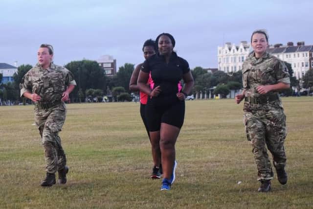 Army reservists training on Southsea Common