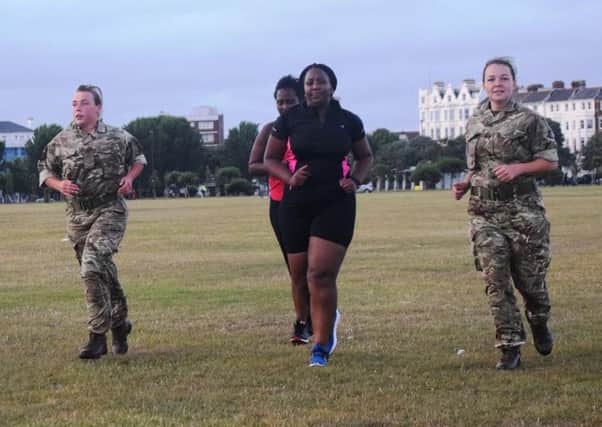 Army reservists training on Southsea Common
