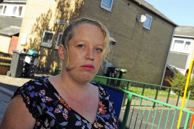 Gemma Featherstone in Gosport where her husband David was attacked Picture: Malcolm Wells  (160826-3706)