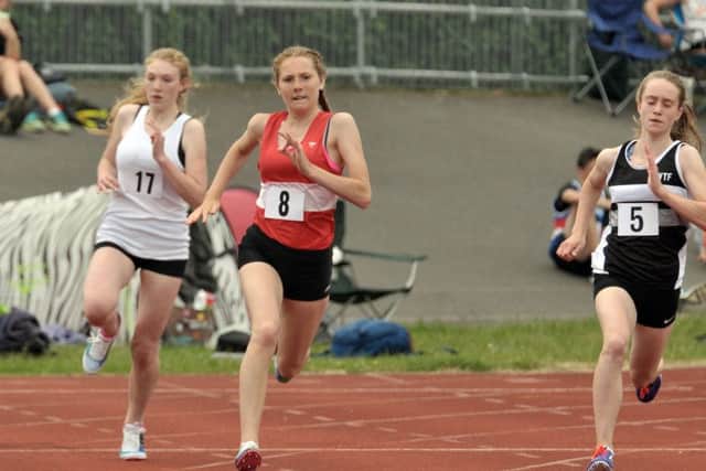 Athletes on the Mountbatten Centre track