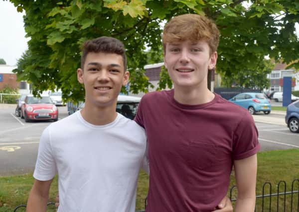 Friends Ross Tinney, 16 and Ryan Crooks, 15, from Fareham both achieved outstanding results at Fareham College.

Picture: Loughlan Campbell