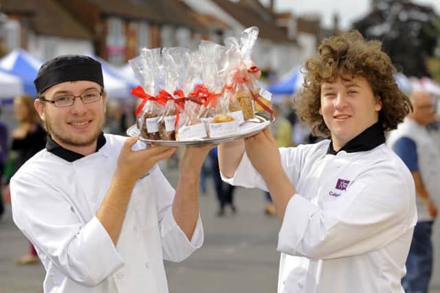 Fareham College hospitality and catering students Isaac Mulhall, left, and Callum Garrard at last year's Taste of Wickham event