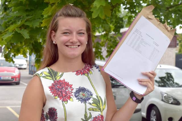 Leah Ilsley, 16, from Gosport, who got three A*s, three Bs, a C and a D at Fareham Academy.Picture: Loughlan Campbell