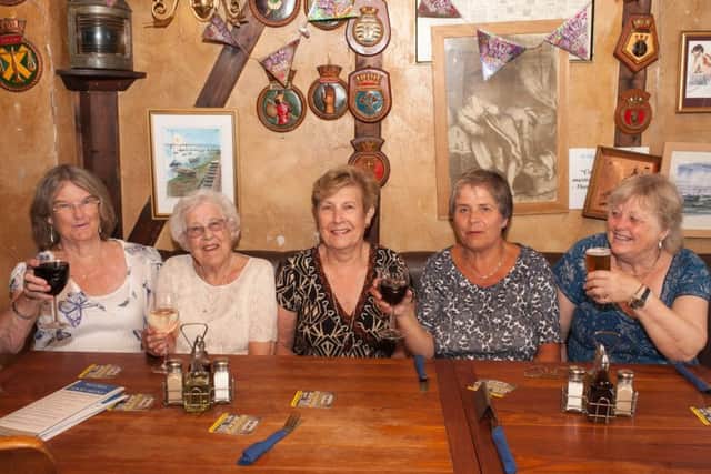 From left, Betty Sheehan, Margaret Parson, who was 90 on August 24, Sandie King, who will be 70 shortly, Linda Green and Carol Walters Picture: Keith Woodland (161234-003)