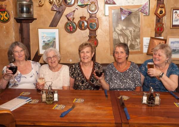 From left, Betty Sheehan, Margaret Parson, who was 90 on August 24, Sandie King, who will be 70 shortly, Linda Green and Carol Walters 
Picture: Keith Woodland (161234-003)