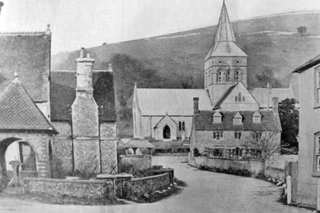 Before traffic took over the village, East Meon sitting quietly beneath the South Downs