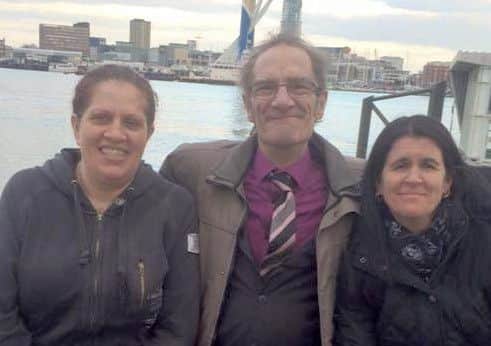 Dave Pitt with his daughters Clare, left, and Velinda