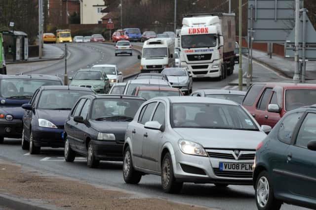 Heavy traffic on the A32 approaching Fareham