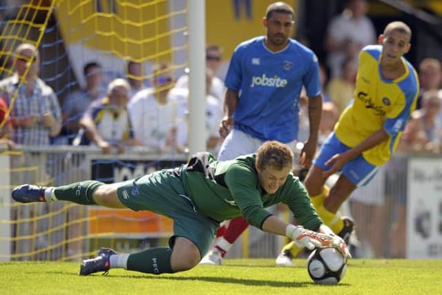 Liam O'Brien during a friendly outing against the Hawks in his first stint at Pompey. Picture: Steve Reid