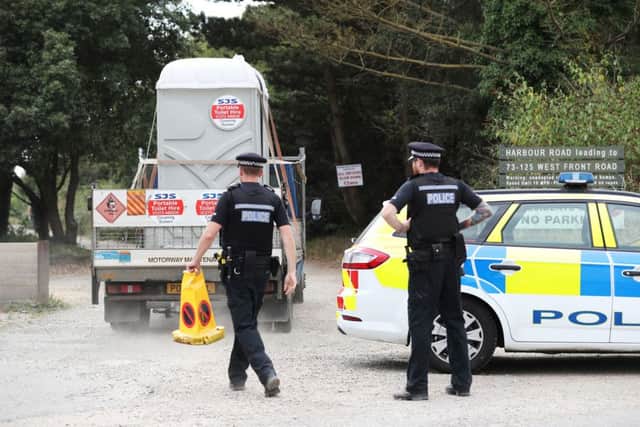 Portaloos arrive at the scene on Harbour Road, Pagham, West Sussex, where the police are in a stand-off with a 72-year-old man who is thought to have a gun. PRESS ASSOCIATION Photo. Picture date: Monday August 29, 2016. Sussex Police, who have cordoned off the property and closed the road, said negotiators are continuing to make contact with the man. Emergency services are on stand-by. See PA story POLICE Pagham. Photo credit should read: Andrew Matthews/PA Wire