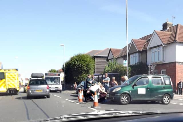 The accident of Keswick Avenue and Copnor Road
Picture: Harry Thompson
