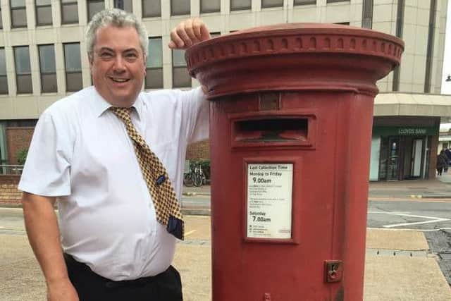 Councillor Geoff Fazackarley by a postbox