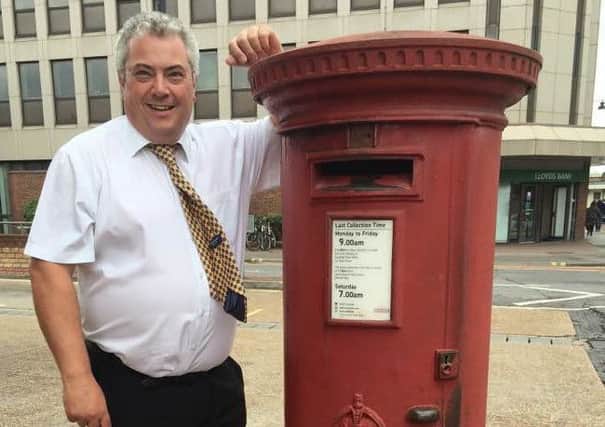 Councillor Geoff Fazackarley by a postbox