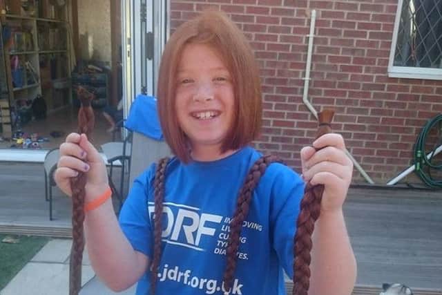 Shyloe Wilson had her hair cut to raise money for Diabetes UK and the Little Princess Trust