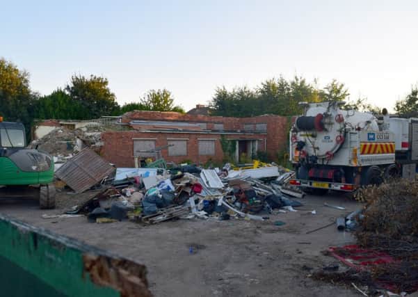 Rubbish dumped on the derelict site of Our Lady of Walsingham in White Hart Lane, Portchester