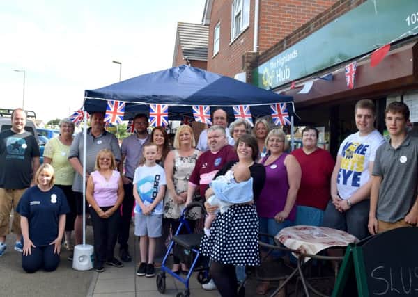 A big crowd gathers at The Highlands Hub in Highlands Road to celebrate the cafe's fifth anniversary
Picture: Loughlan Campbell
