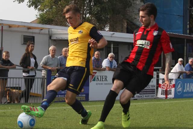 Aaron Dawson in possession for Gosport against Stortford. Picture: Habibur Rahman