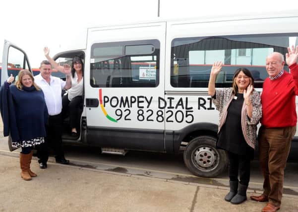 Leader of Portsmouth City Council Donna Jones, directors of Pompey Dial Ride Kerron Barnes and Tracey Jones, Jennie Brent, chief executive of The Beneficial Foundation and Cllr Ken Ellcome, when Dial Ride was saved from closure in April last year