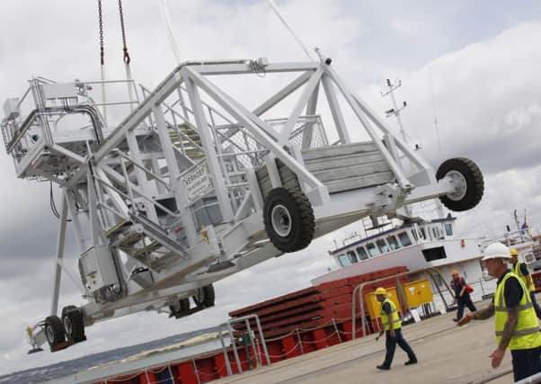 Gangways arrive in Portsmouth for the carriers        Picture: BAE Systems