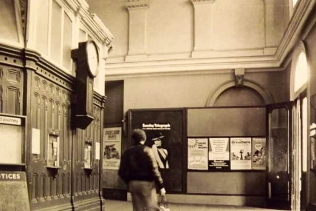 PANELLED The old ticket office and booking hall at Portsmouth and Southsea station