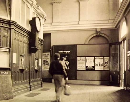PANELLED The old ticket office and booking hall at Portsmouth and Southsea station