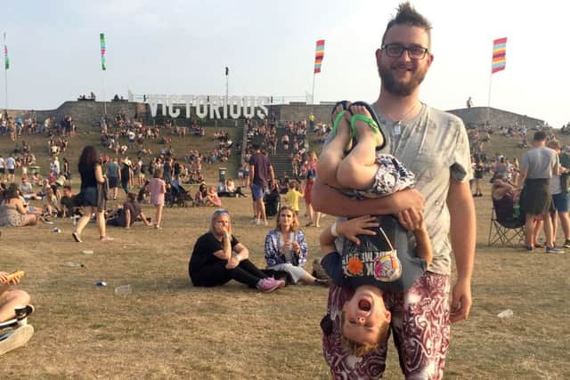 Kimberly Barrett's picture of her husband Tom and their five-year-old Jacob at Victorious Festival is the winner of The News One Summer's Day competition