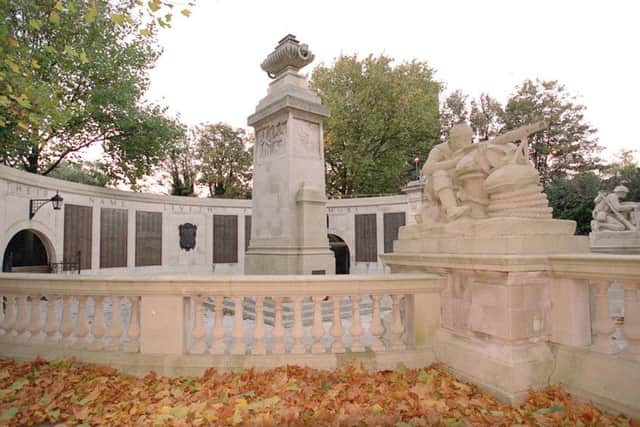 The war memorial in Guildhall Square
