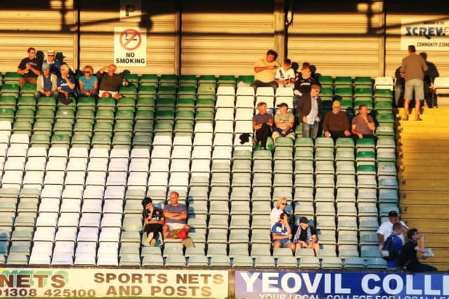 Pompey fans at Yeovil on Tuesday night. Picture: Joe Pepler