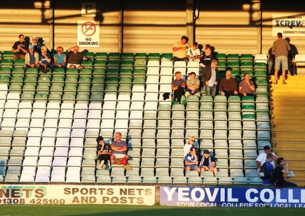 Pompey fans at Yeovil on Tuesday night. Picture: Joe Pepler