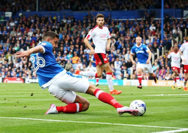 Gareth Evans filled in at right-back for Pompey against Crawley, following Drew Talbot's hamstring injury in training     Picture: Joe Pepler