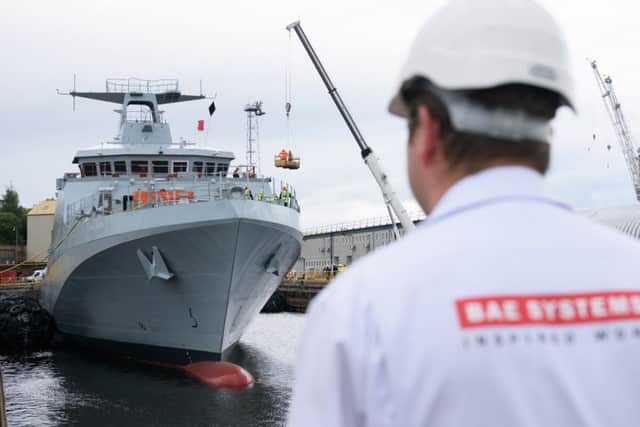 HMS Forth is taken from the King George V dock to BAE Systems shipyard in Scotstoun where she will be fitted out Picture: John Linton