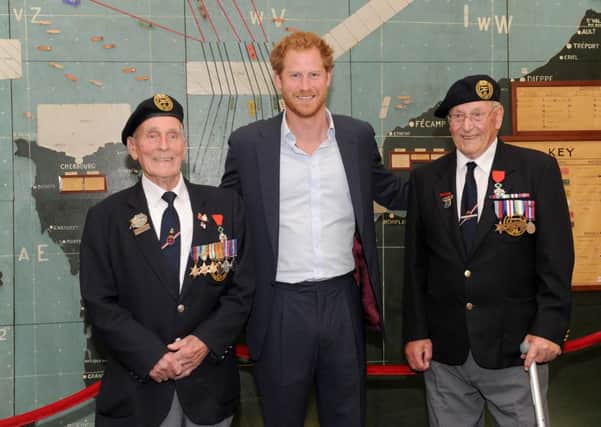 Prince Harry with  John Dennett and Frank Diffell at Southwick House

Picture: Sarah Standing (160749-1415)