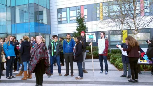 Caption: Junior doctors' strike at Queen Alexandra Hospital, in Cosham, earlier this year.  Picture: Ellie Pilmoor PPP-160426-105656001