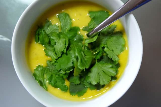 Spiced Butternut squash and coriander soup