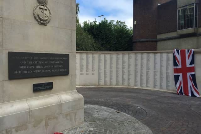 The memorial at Guildhall Square before it was officially unveiled