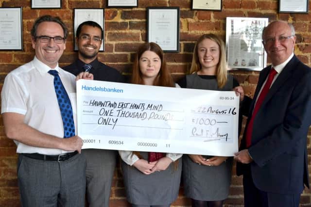 Paul Murray, Jonathan Arocho, Alicia Lewis and Alice Langston with Stephen Southwell from MIND