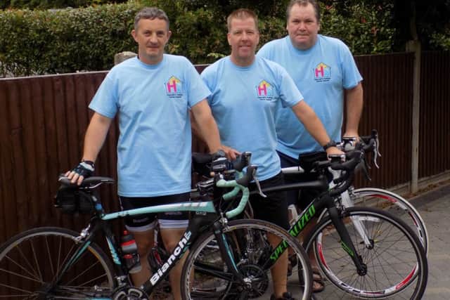 From left, Andy Tiller , 41, Kev Jackson, 50, and Stuart McGeechan - The Three Amigos