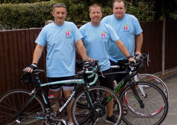 From left, Andy Tiller , 41, Kev Jackson, 50, and Stuart McGeechan - The Three Amigos