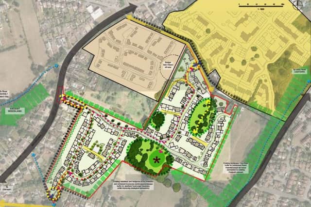 A map of the land off Brook Lane, Warsash, where a developer wants to build 180 homes