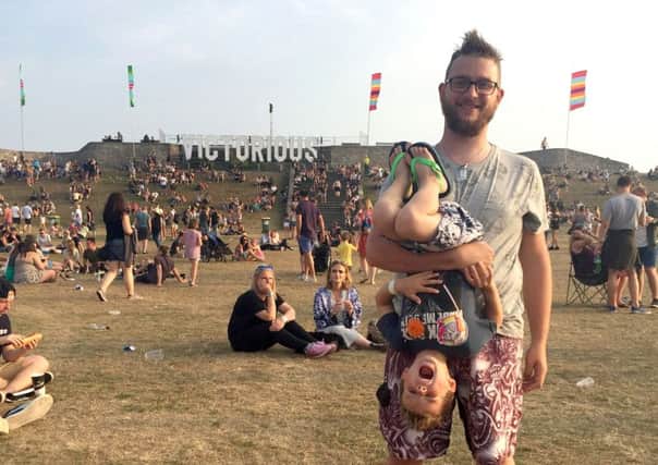 One Summer's Day winner 2016

This shot is of my husband - Tom Barrett and our 5 year old son Jacob. Tom works really long hours at work and rarely gets any time off in the school summer holidays so when we do get the odd day of him at home, we make the most of it! This was taken on Saturday at the Victorious festival on one of our 'typical family summer days together' as all the boys do together on a summer day is mess around and enjoy each other's company like they are in this photo!

My name: Kimberly Barrett
Address: 3 Blendworth Road, Milton, Portsmouth, Hampshire, PO4 8QA
Telephone number: 02392812579/07447904224
Location: Castle Stage/Castle Field at Victorious Festival on Saturday afternoon
In the picture: Tom Barrett - 29 years old and Jacob Barrett - 5 years old! PPP-160109-163808001