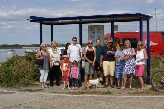 Hayling Ferry users in Portsmouth who want to see the bus service to the ferry reinstated, pictured last month