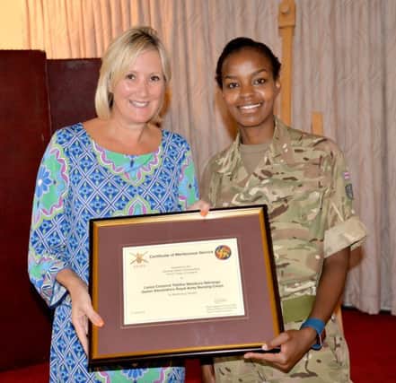Lance Corporal Tabitha Ndirangu with Gosport MP Caroline Dinenage

From