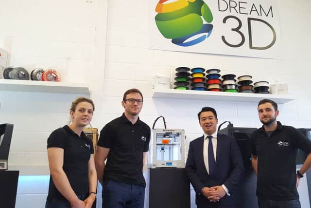 Havant MP Alan Mak with staf from Dream 3D