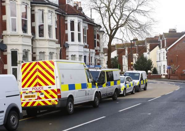 Police in Waverley Road, Southsea, after the murder in January Picture: Jason Kay