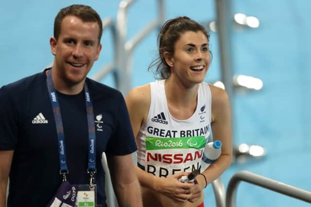 Olivia Breen discovers she has qualified for tonight's final in Rio  Picture credit: onEdition